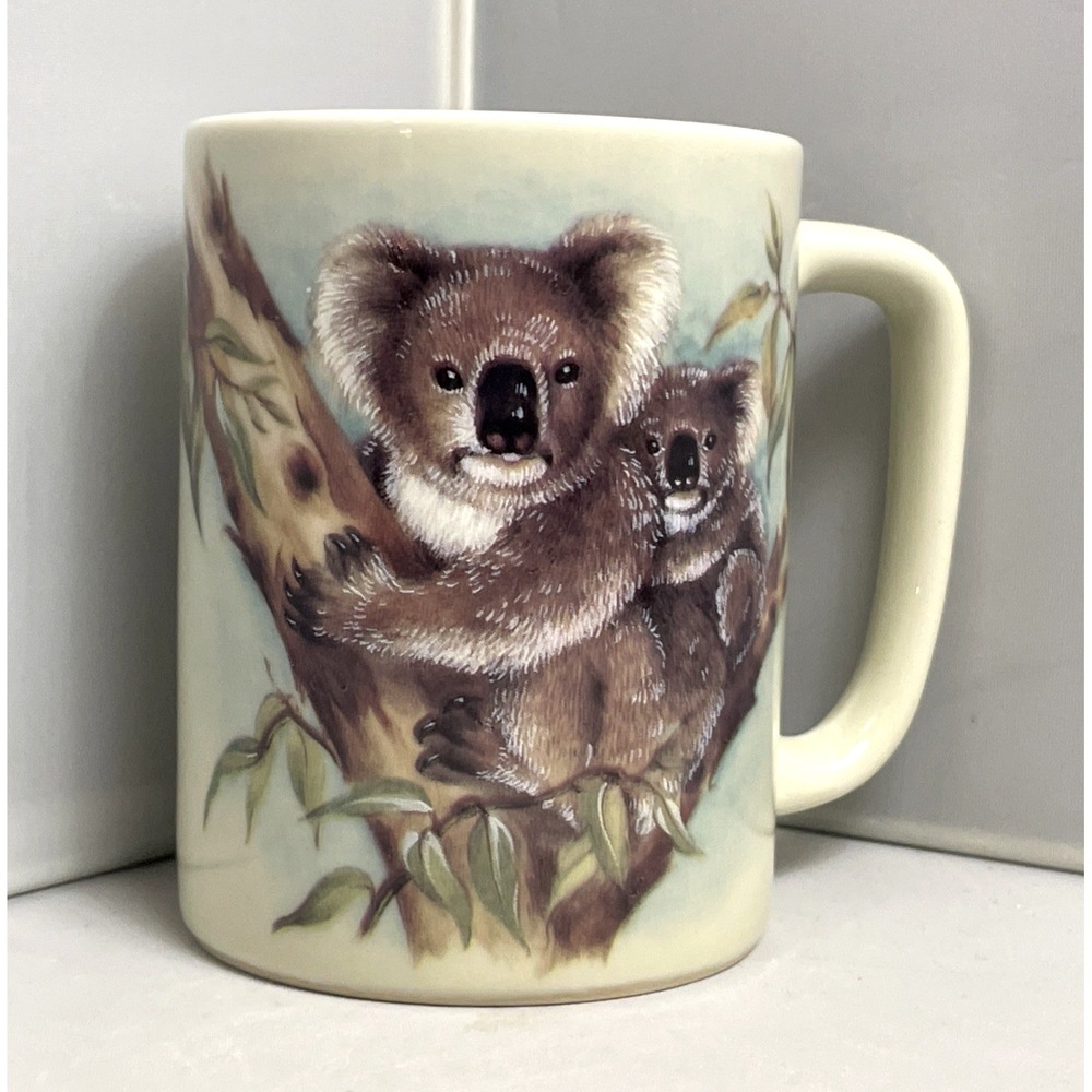 Vintage Otagiri Koala Mug Japan Bear & Baby Bamboo Branch Coffee Tea Cup EUC